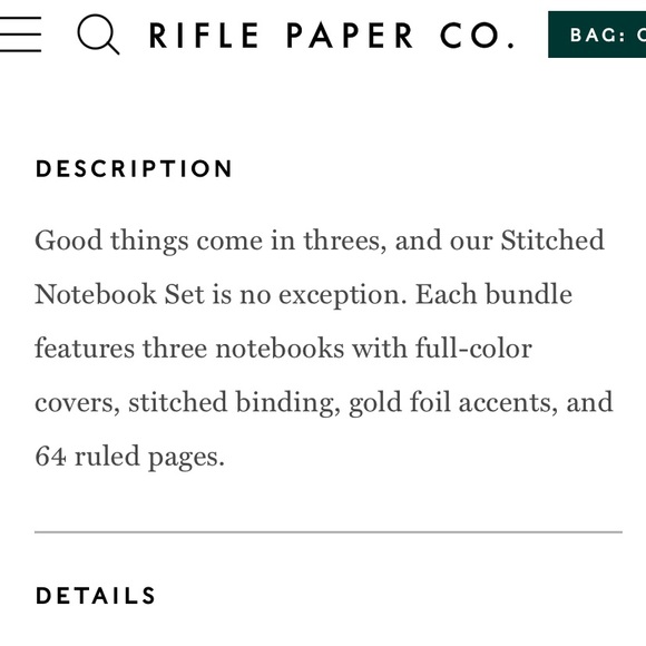 SOLD ❤️ Rifle Paper Co. Garden Party stitched notebook set - Picture 7 of 8